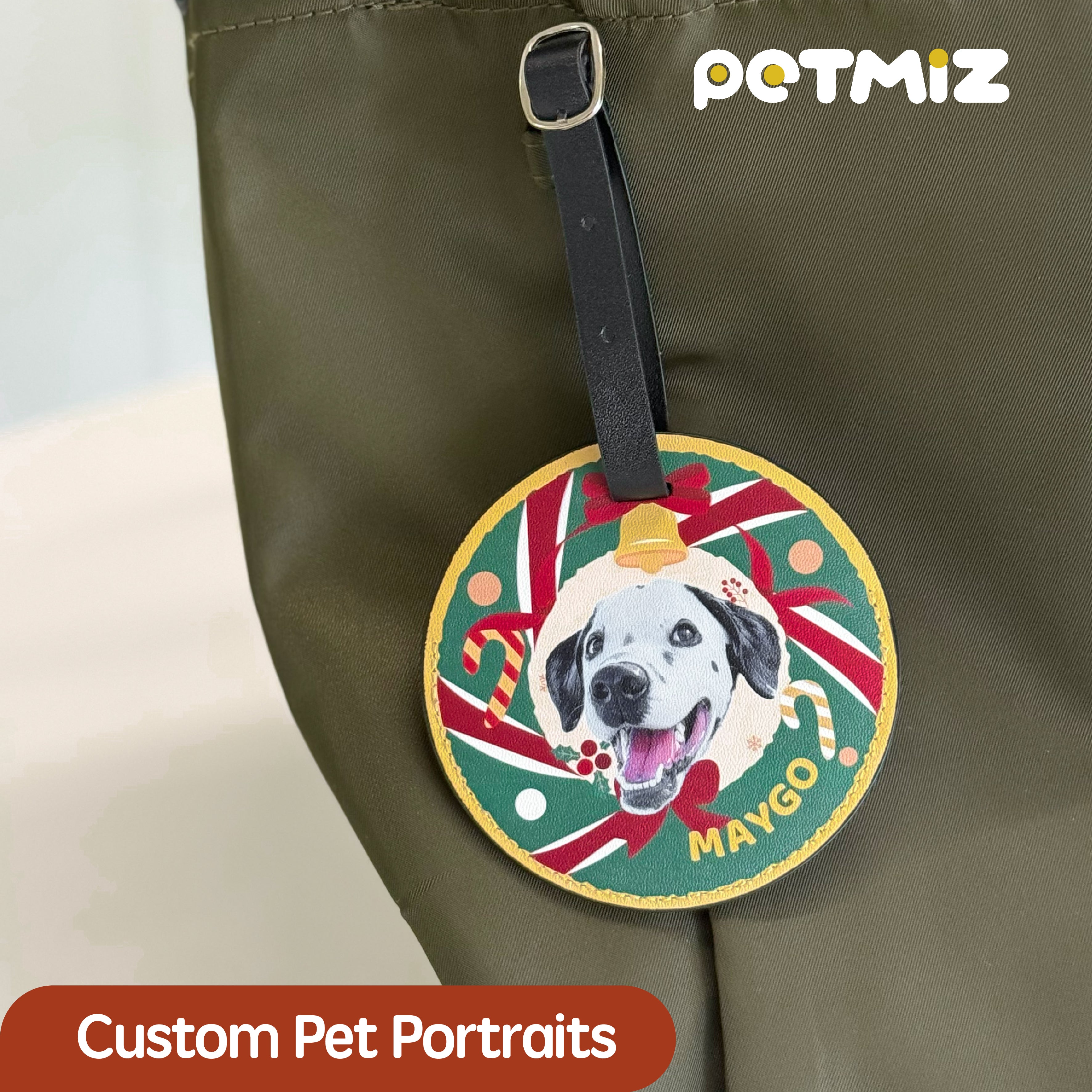 PETMIZ Pet Portrait Luggage Tag