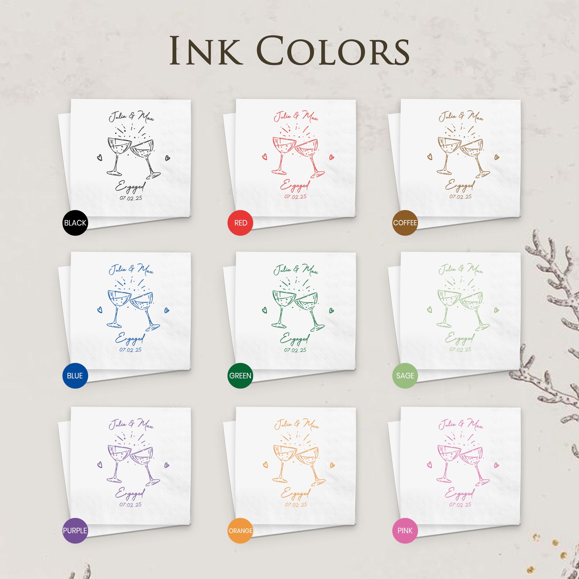 Flamora 100Pcs Custom Cocktail Napkins