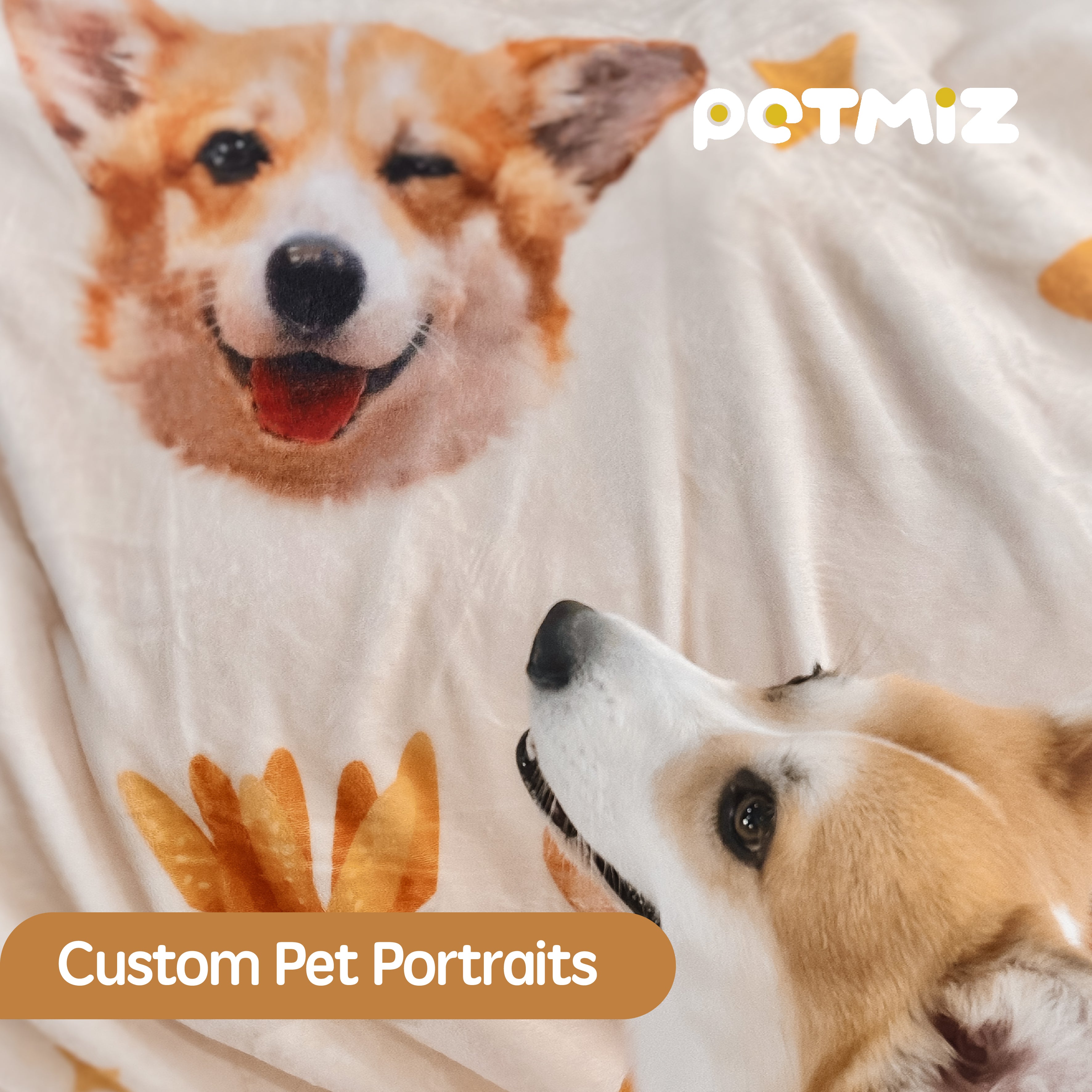 PETMIZ Pet Portrait Flannel Blanket