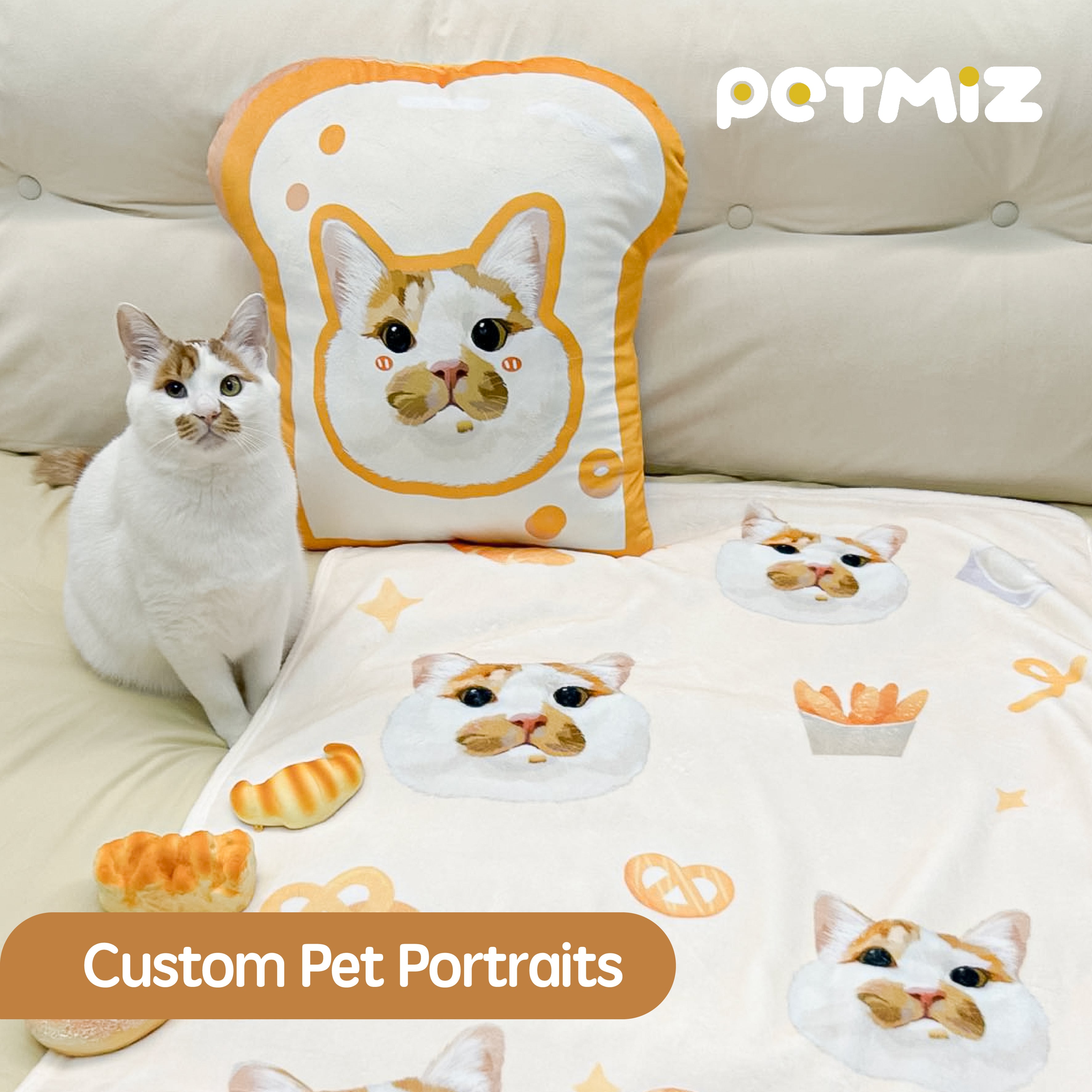 PETMIZ Pet Portrait Flannel Blanket