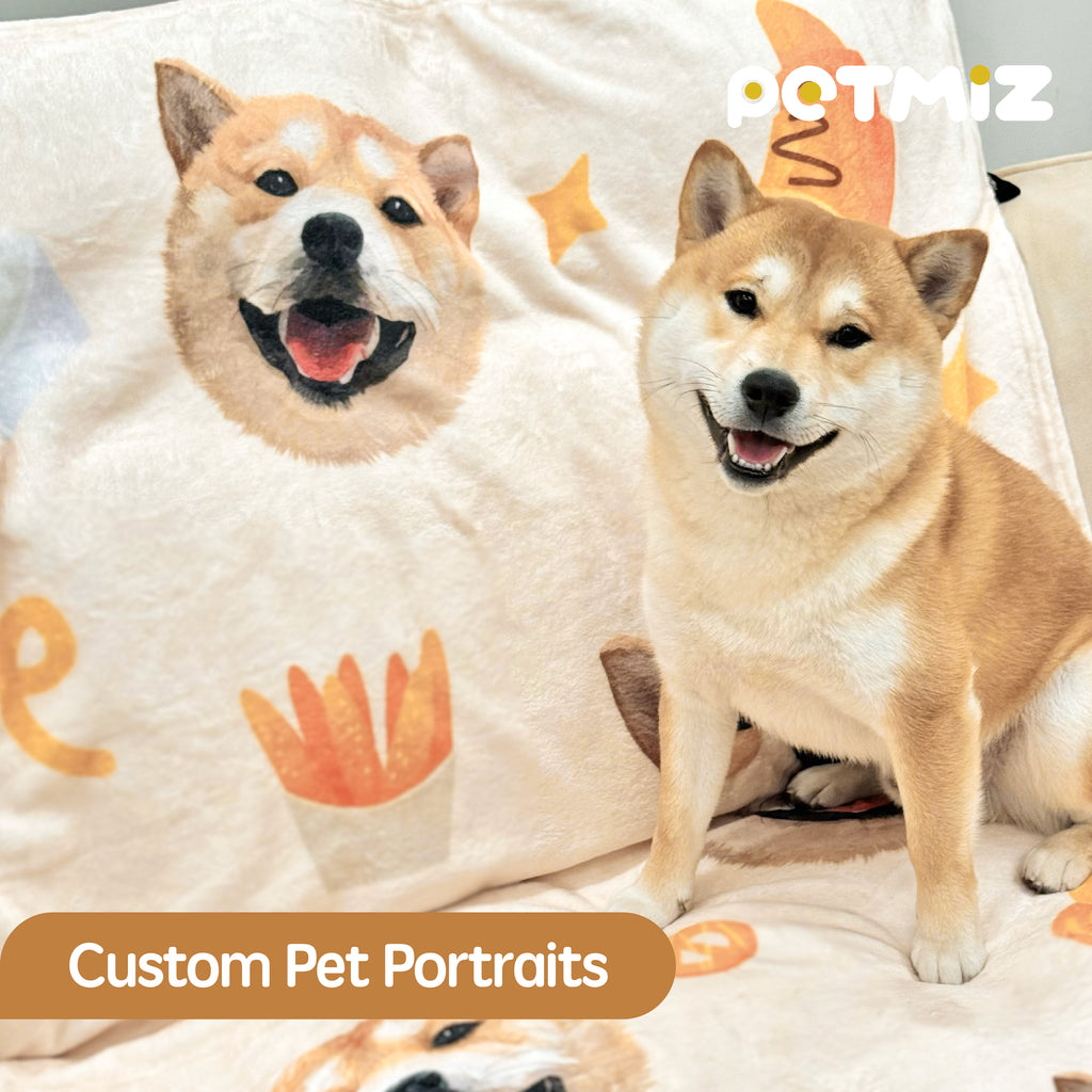 PETMIZ Pet Portrait Flannel Blanket