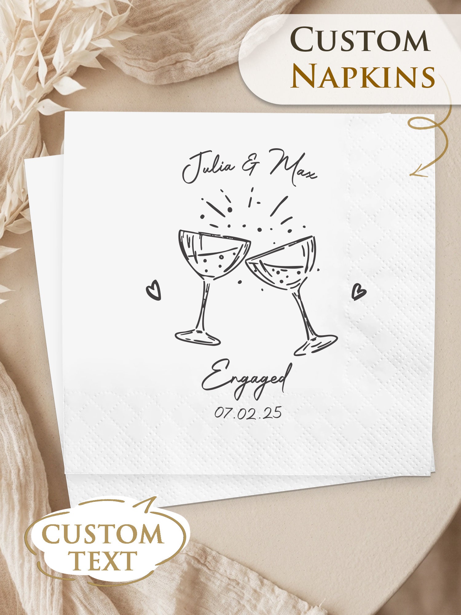 Flamora 100Pcs Custom Cocktail Napkins