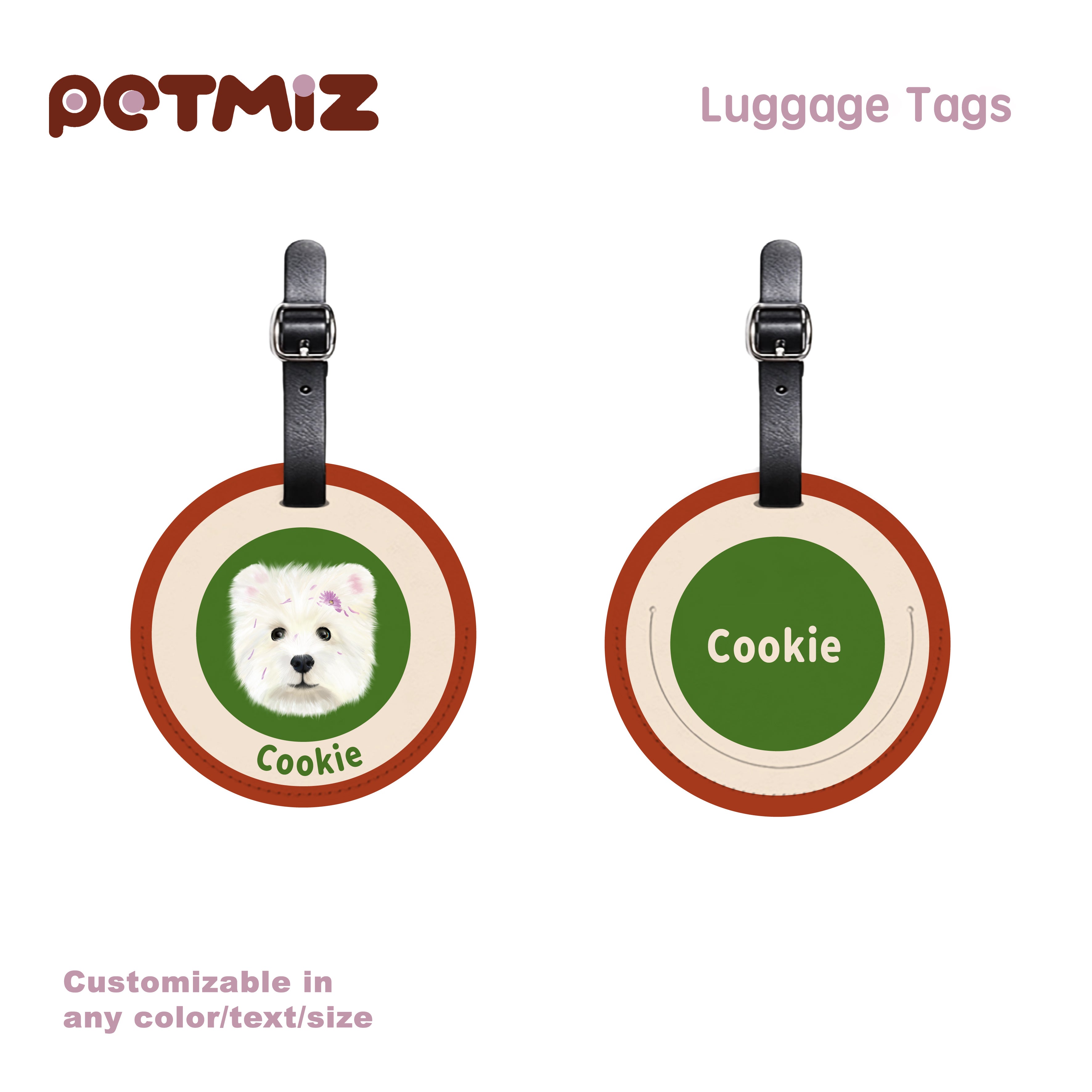 PETMIZ Pet Portrait Luggage Tag