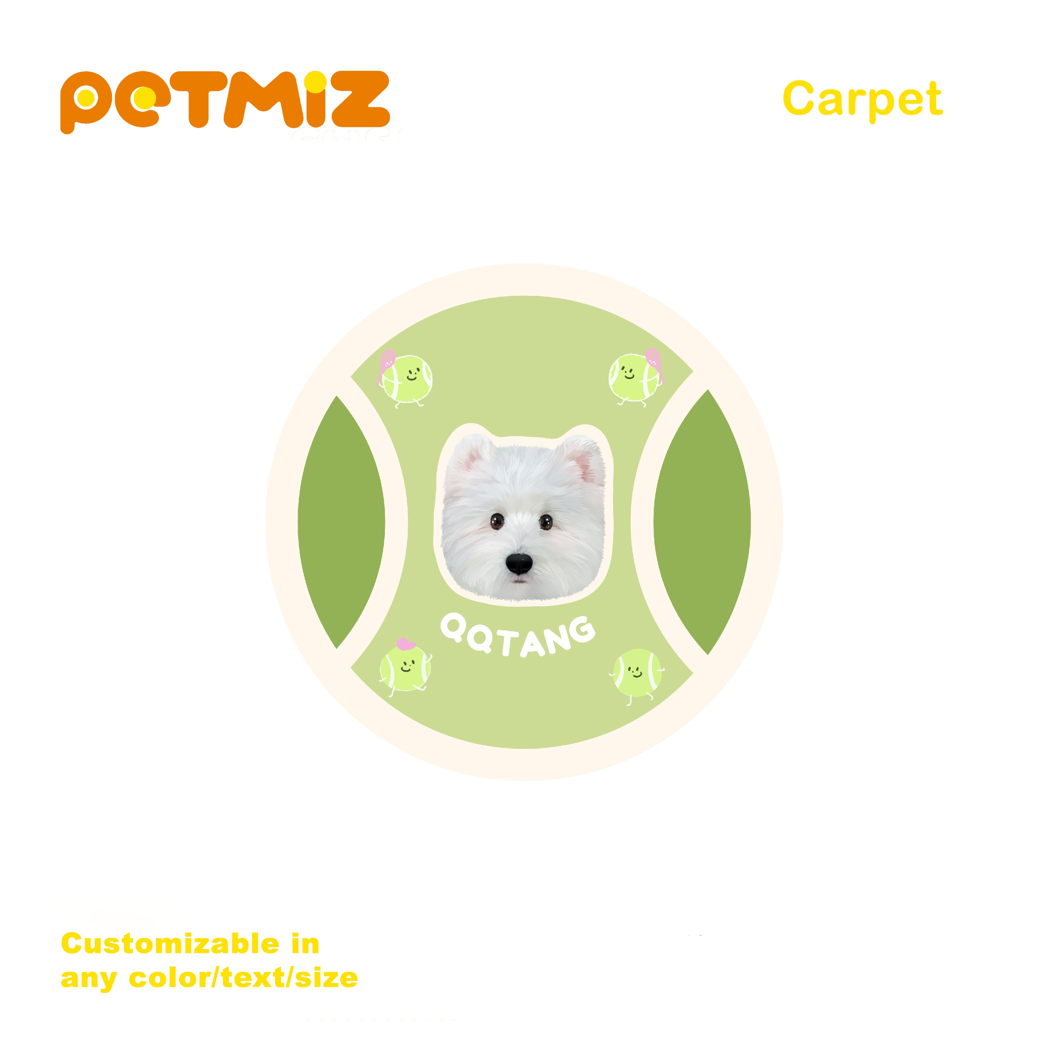 PETMIZ Pet Portrait Dopamine Custom Carpet