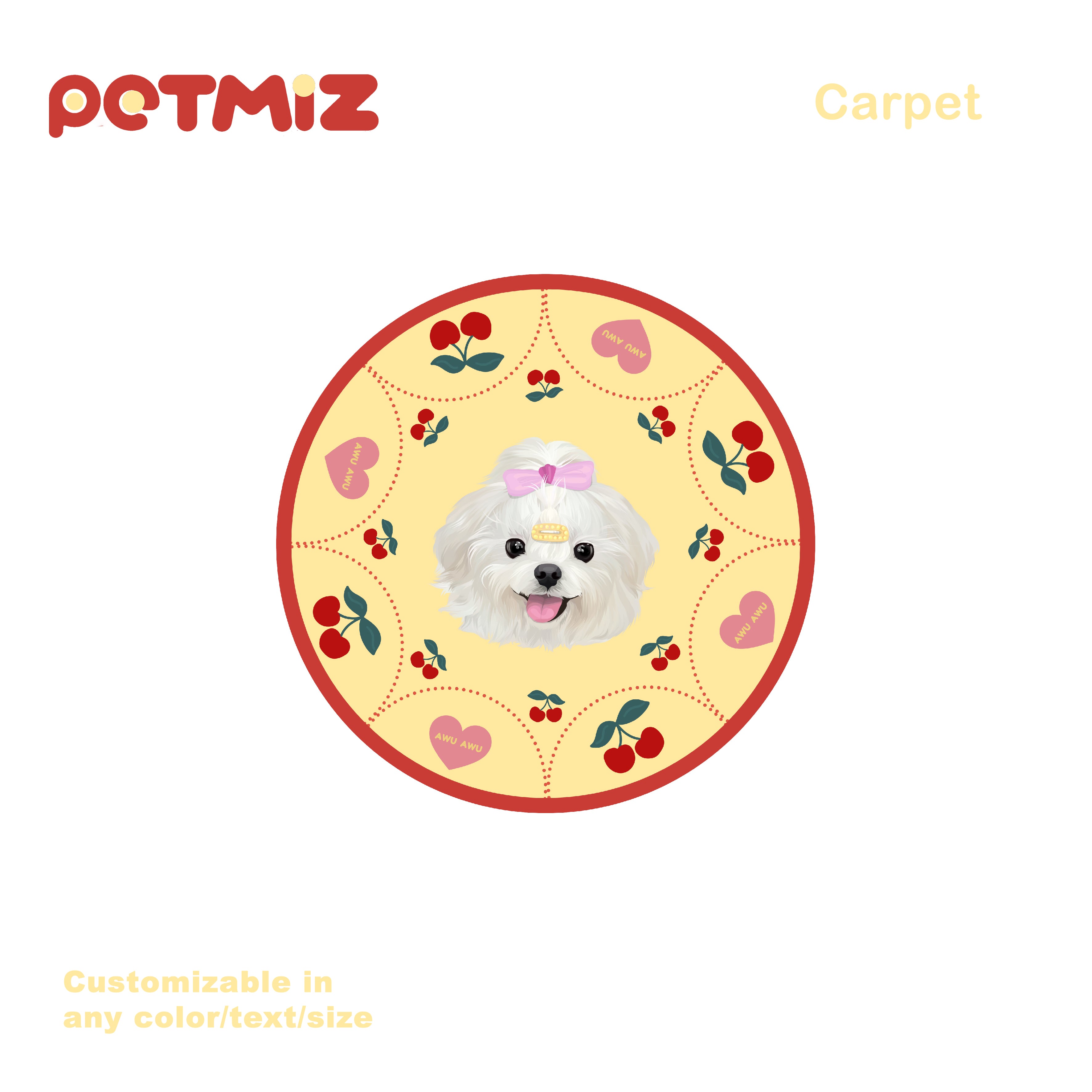 PETMIZ Pet Portrait Dopamine Custom Carpet