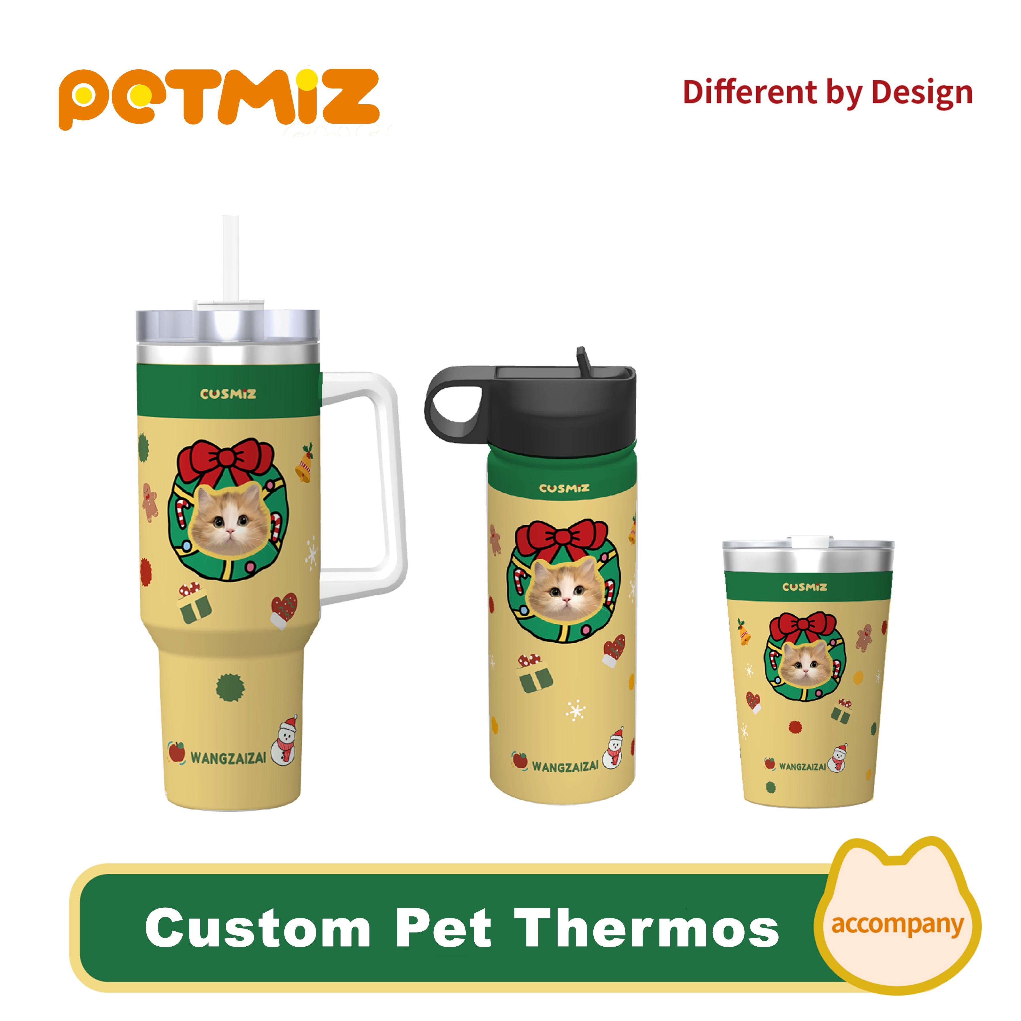 PETMIZ Pet Portrait Stainless-Steel Insulated Cup