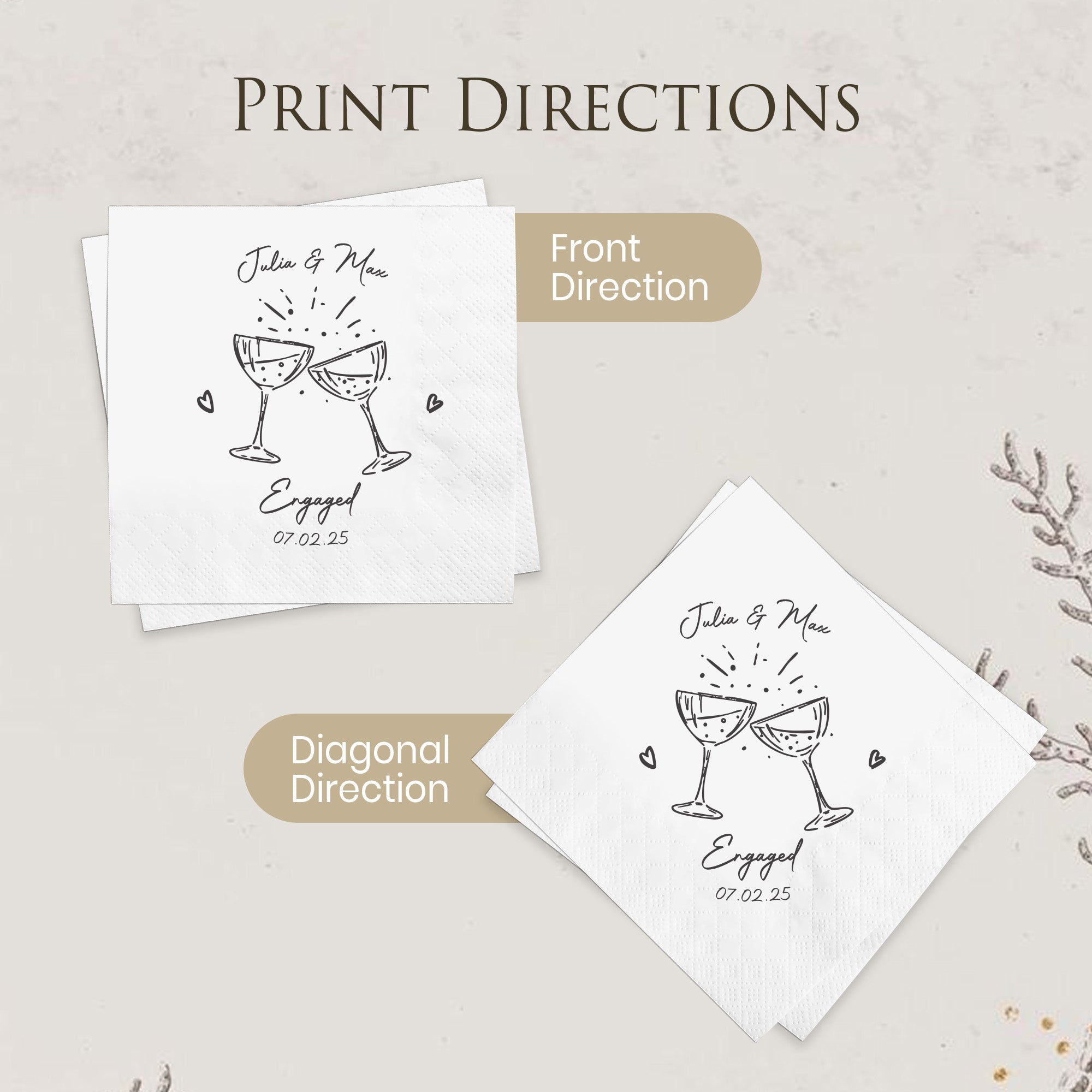 Flamora 100Pcs Custom Cocktail Napkins