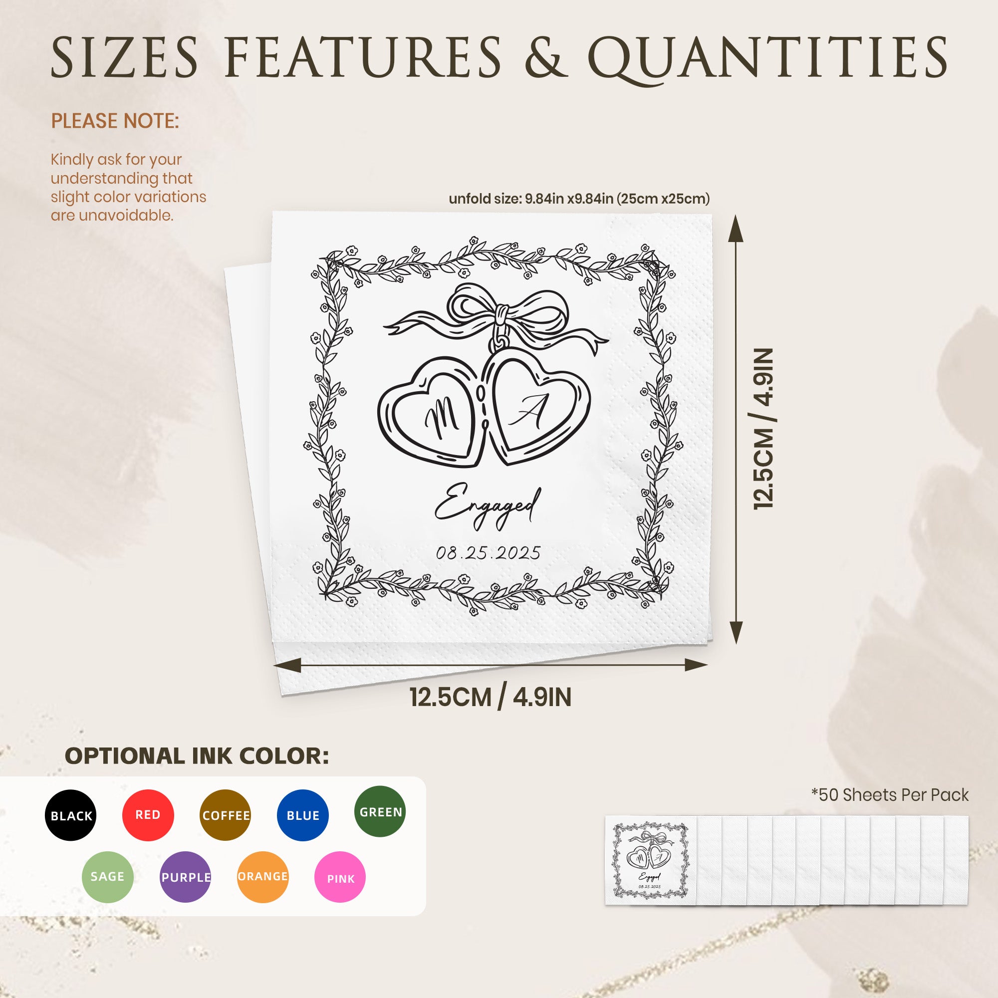Flamora 100Pcs Custom Napkins