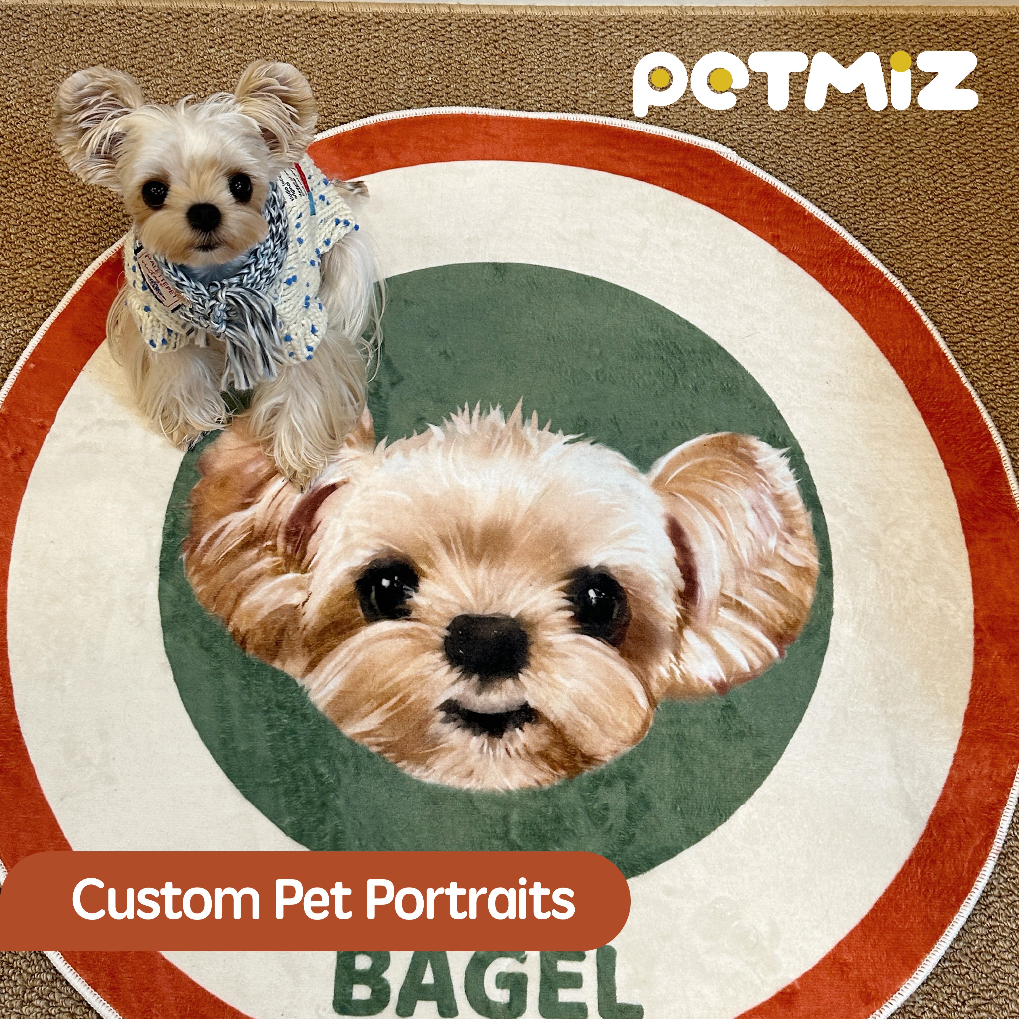 PETMIZ Pet Portrait Dopamine Custom Carpet