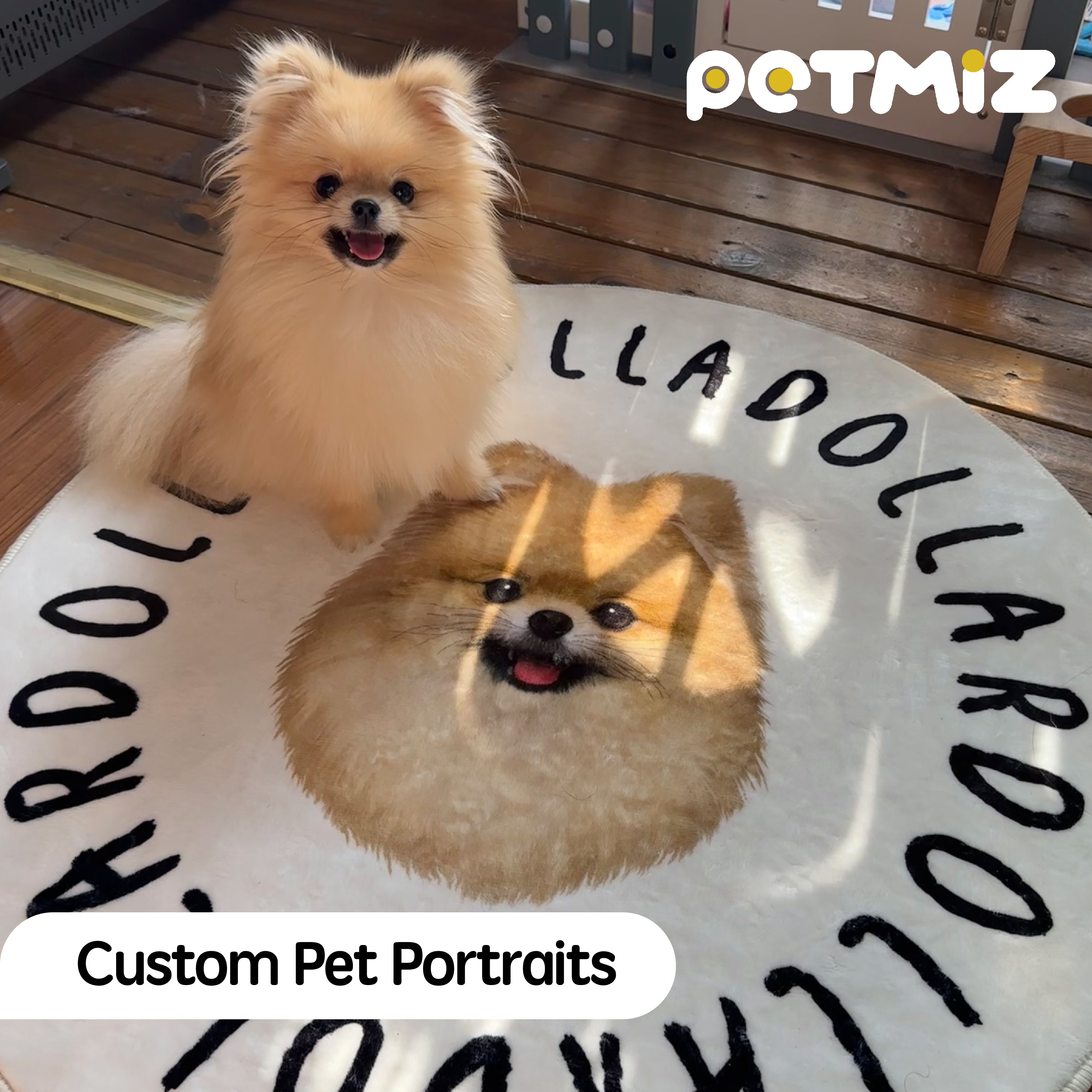 PETMIZ Pet Portrait Dopamine Custom Carpet